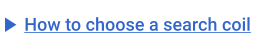 How to choose a search coil 