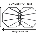 Dual 31 Inch Measurements