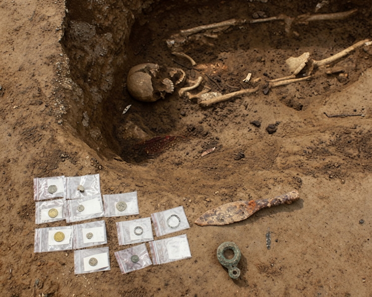 Finds uncovered on archaeology excavation