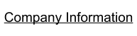 Company Information